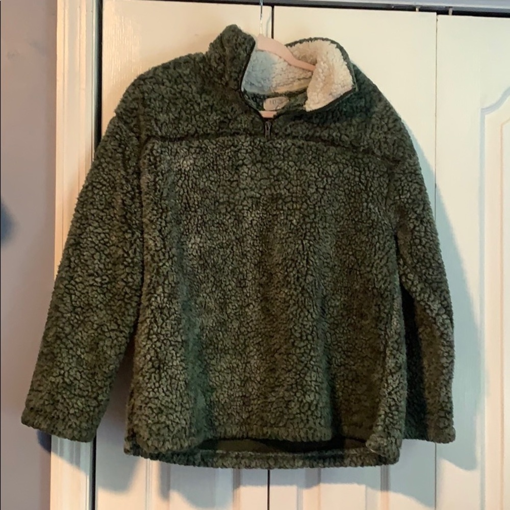 Forest Green Sherpa Sweatshirt